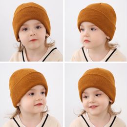 New Winter Baby Hat Kids Hat for Girls Boys Child Knitted Hat Cotton Warmer Children Cap Newborn Photography Props 1-10 Years Old