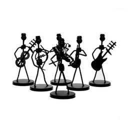 1Pc Mini Iron Music Band Model Miniature Musicians Figurines Arts Craft Decorations Party Gift Favour Random Design1197P