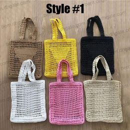 2Styles Fashion Mesh Hollow Woven Shopping Bags for Summer Straw Tote Bag Shoulder Bag231n