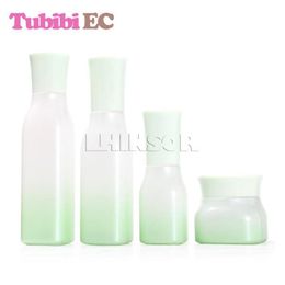 Storage Bottles & Jars 5pcs lot Empty Gradient Green Glass Press Pump Lid Spray Bottle Lotion Cream Cosmetic Packing Containers260A