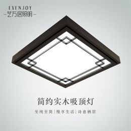 Ceiling Lights Japanese Style Delicate Crafts Wooden Frame Light Led Luminarias Para Sala Dimming Lamp269d