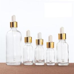 5ml 10ml 15ml 30ml 50ml 100ml Transparent Glass Dropper Bottle Empty Cosmetic Packaging Container Vials Essential Oil Bottles223b