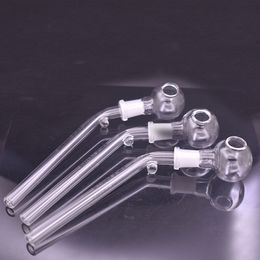 5PCS Pyrex Separate Two Parts Glass Oil Burner Pipe Clear High Quality 10mm Joint Smoking Pipes Transparent Great Tube Tubes Nail Tips 30mm Oil Bowls