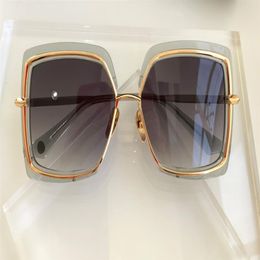Square narcissus Sunglasses Satin Crystal Grey Grey Shaded Women Fashion Sun glasses UV400 Protection Eyewear with Box302g