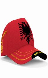 Albania Eagle Baseball Cap Custom Name Number Gyms Albanian Shqiperi Alb Fitness Po Flag Hat Al Print Text Word Headgear3209697