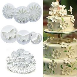 Newest 10sets Flower Leaf Shapes 33pcs Sugarcraft Plungers Cutters rolling pin Cake Decorating Tools DOOKIES molds285M