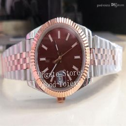 12 Style 41mm Watches Men's Everose Rose Gold Watch Jubilee Bracelet Men BP 2813 Movement Chocolate Brown Wimbledon Crystal L266g