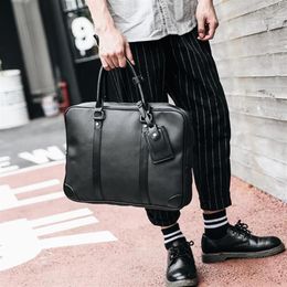 Factory whole men bag multifunctional man portable computer bags simple bulk leather briefcase business trend all-match leisur1694