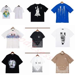 Amirs Designer t Shirts Fashion Splash Ink Graffiti Printed T-shirt Men Cotton Casual Tees Short Sleeve Oversize Hip Hop Streetwear Tshirts Casual Amirs Tees