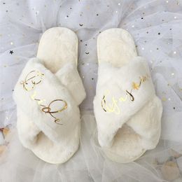 Custom Bride slippers Bridesmaid Maid of honor sister mother of bride Birthday gift for wedding proposal party girlfriend 1pairs 1266c