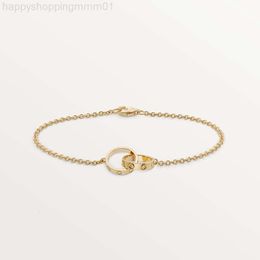 Charm Bracelets High Edition Titanium Steel Love for Women Girls Gift Designer Jewellery Classic Design Double Loop Crossed