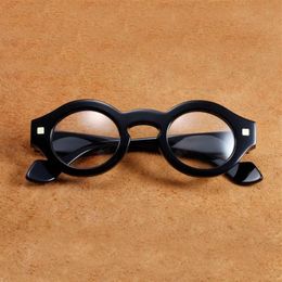 Vazrobe Vintage Eyeglasses Frame Male Round Glasses Men Steampunk Fashion Eyewear Reading Spectacles Black Thick Rim Sunglasses Fr198V