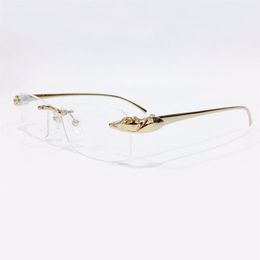Eyeglasses Rimless Frames Optical Glasses Metal Frameless Eyeglasse Gold Frame Clear Lens for Men Fashion Sunglasses Frame with Bo257W