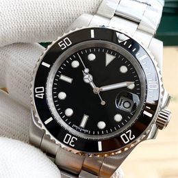 Mechanical movement mens watches 2813 automatic stainless steel strap 40mm ceramic bezel high quallity watch for men bulk wristwat249b