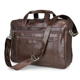 Genuine Leather Business 17 Inch Computer Bag Laptop Briefcase Men Office Bags Maletines Hombre292O