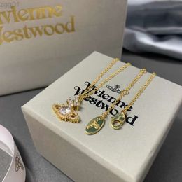 Designer Viviene Westwoods New Viviennewestwood High Version Queen Mother Saturn Necklace Full of Diamond Star Female Advanced Collar Chain Qixi Valentines Day Gi