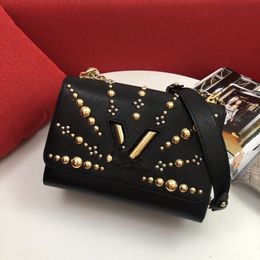 Borsa di design per spalla di lusso in pelle in pelle Crossbody Borsa di moda Gold Silver Riveted Dinner Dink Borsa Classshell Girl Bag Star Style Star Style