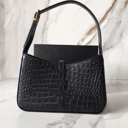 Armbag Hobo Leather Shoulder Bags Women Designer Purses Crocodile Pattern White Black 25cm202v