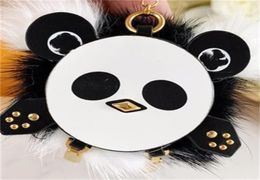 2022 Fashion Keychain Cute Roundness Design Black and white panda Keyrings holiday gift Car Pendant Bag Pendant harajuku packaging7434444