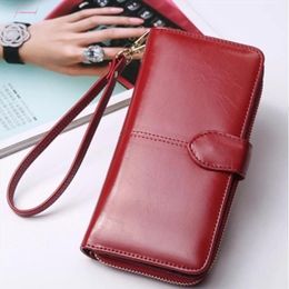 Womens Wallet For Credit Card Female Purse Fashion Brand Long Trifold Coin Purse Leather Lady Solid Purse Women Wallets276k