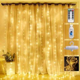 Strings Christmas Decoration Garland Festoon Led Light Navidad Fairy Curtain 300LED 8 Modes For Bedroom Room Party Year DecorLED228m