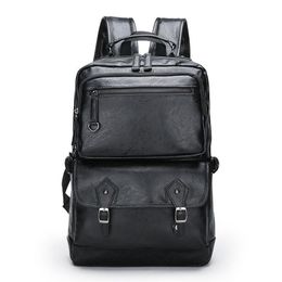 Backpack 2021 Men Leather High Quality Youth Travel Rucksack School Book Bag Male Laptop Business Bagpack Mochila Shoulder235h