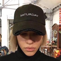 Ball Caps Ripped Vetements Hat Men Women Week Monday To Sunday Baseball Cap Denim318C