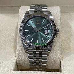 New Factory Version watch Mint Green Fluted 41mm Jubilee Bracelet CAL 3235 Mechanical b p Automatic Official website synchronizati2618