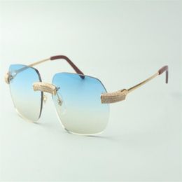 Designer sunglasses 3524024 with micro-paved diamond metal wires legs glasses Direct s size 18-140mm2354