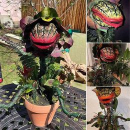 Piranha Flower Movie Prop Yard Resin Ornaments Little Shop Of Horrors Halloween Decoration Jardineria Decoracion T220801276g