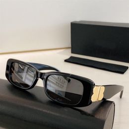 designer sunglasses for women Bb Rectangle square frame vintage shiny gold summer UV400 lens style laser logo top quality 0096298U