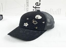 Fashion luxury designer lace cute bottle star shirt summer casual baseball ball caps for women travel sun hats hollow holes9843602