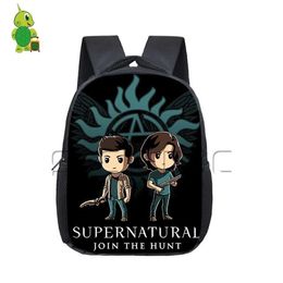 Backpack Supernatural Winchester Bros Sam Dean Children School Bags Boys Girls Students Cartoon Kindergarten2607