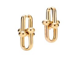 Women New Stainless Steel Stud Earring Design Chain Link Earrings Ear Hook Wedding Party Jewelry3795955