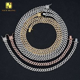 Small Size 6mm Miami Cuban Link Chain Iced Out Hip Hop Unisex Necklace Fashion Cz Diamond Jewellery with Same Style Bracelet