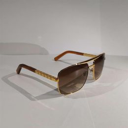 Vintage Attitude Square Sunglasses Gold Metal Frame Brown Gradient Retro Sun Glasse sSport Sunglasses for Men UV Protection Eyewea258I