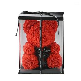 25 40cm Rose Bear Teddy Bear Flowers Valentine's Romantice Artificial Rose Party Wedding Decoration Gifts For Women wreath1225v