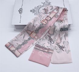 Classic Designer Handbag Scarf Headbands Women Letter Flower Silk Scraves Bandeaux Bag Hair BANDEAU 8x120cm3518947