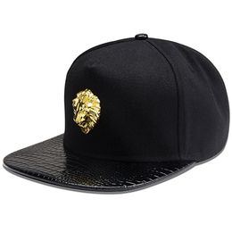 Men Women Rivet Lion Head Skull SunShade Baseball Cap Summer Sport Sunscreen Hip Hop Punk Adjustable Cotton Flat Hats P53 220527313S