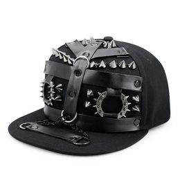 Ball Caps GBCNYIER Metal Dad Hip Hop Hat Belt Buckle Cool Flat Brim Cap Fashon Men Punk Dance Show Hiphop Hats286k