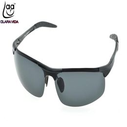 Sunglasses Brand CLARA VIDA Al-Mg Alloy Sport Polarised Mens UV400 Polaroid Extreme Sports Driving Outdoor Designer Sun Glasses337B