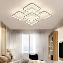 Geometric Modern Led Ceiling Light Square Aluminum Chandelier Lighting for Living Room Bedroom Kitchen Home Lamp Fixtures214L