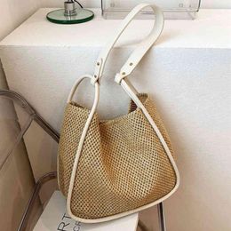 Handbags 70% Off Straw bag women's large capacity 2022 new woven shoulder high texture Tote Bag Purses316j