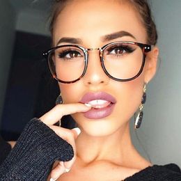 Newest Oversize Glasses Frames Metal Leg Vintage Eyeglasses Frame Women Men Fake Plain Glasses Fashion Eyewear For Woman man269S