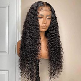 Water Wave hd Transparent 360 full Lace Frontal Wigs 30 Inch Brazilian Remy Pre Plucked Human Hair Wigs Curly Lace Front Wig perruqe