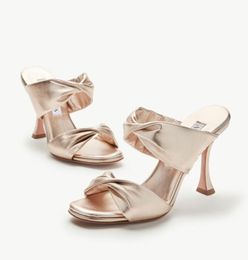 Summer Luxury Twist Sandal Pump Shoes Open Toe Slingback Woman Party Wedding Dress Luxury Lady High Heels EU35-43