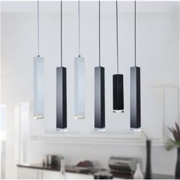led Pendant Lamp dimmable Lights Kitchen Island Dining Room Shop Bar Counter Decoration Cylinder Pipe Hanging Lamps241n
