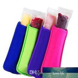 Ice Cream Tool whole 600pcs Neoprene Ice Popsicle Sleeve Holders Lolly Block 4 Color238b