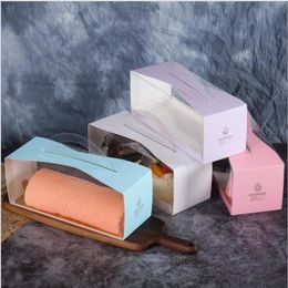 Gift Wrap 10pcs set Long Transparent Portable Cake Roll Packaging Box DIY Baking Birthday For Event & Party Favors3120