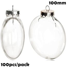 DIY Paintable Shatterproof Christmas Ball 100mm Plastic Disc Ornament 100 Pack 211021315p